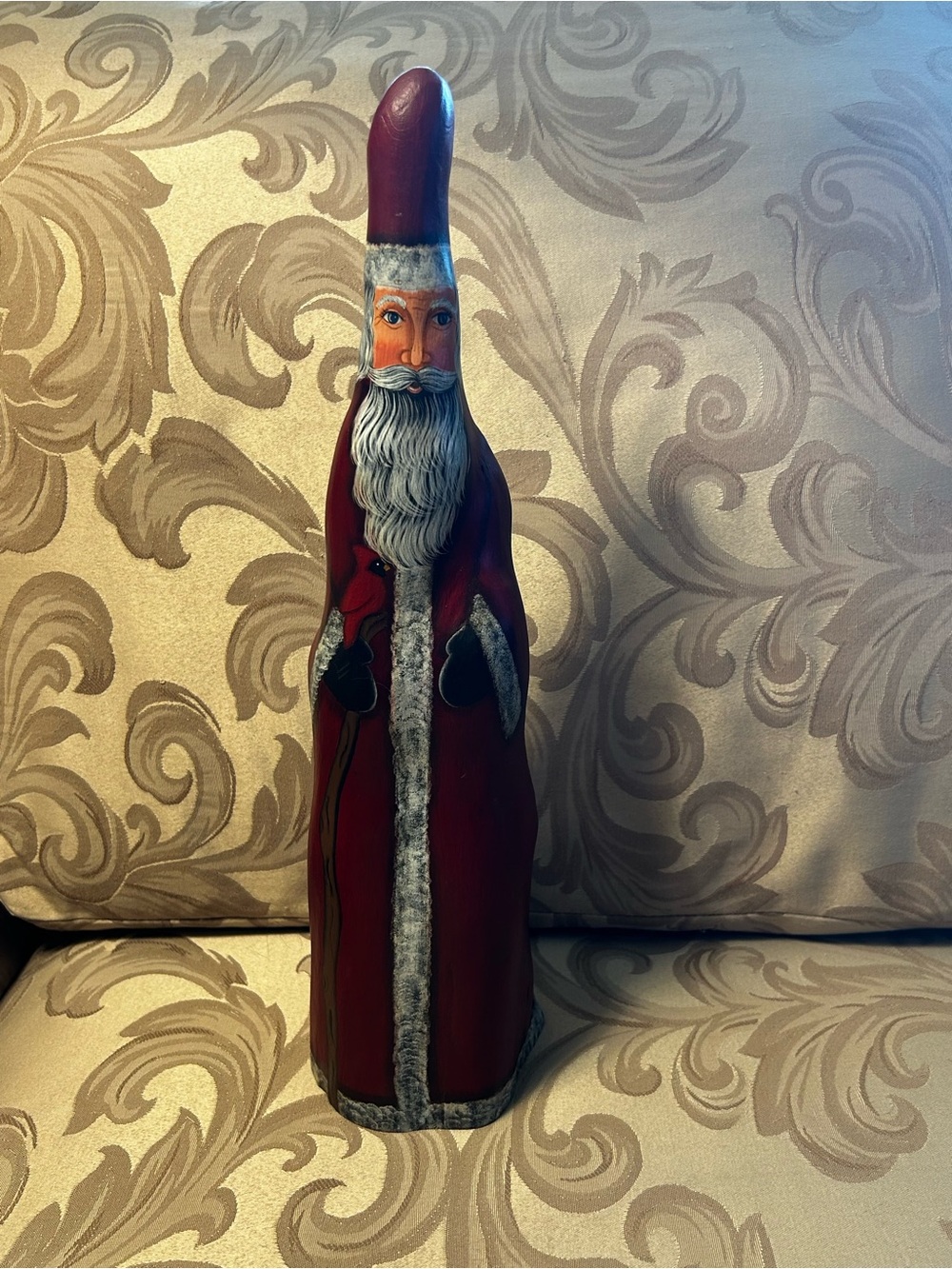 Wood’n Nichols Hand-Painted Wood Santa Red Cloak Hat Christmas Home Decor
